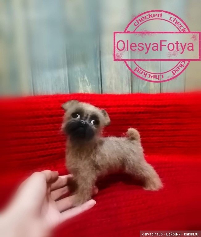 Брюссельский гриффон — Валяные игрушки из шерсти: сухое валяние (фото 3)