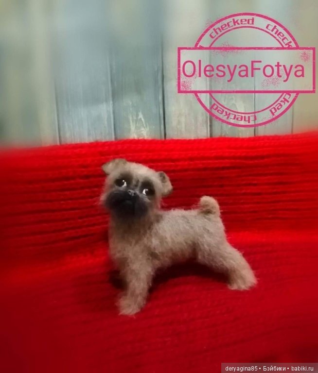 Брюссельский гриффон — Валяные игрушки из шерсти: сухое валяние (фото 8)
