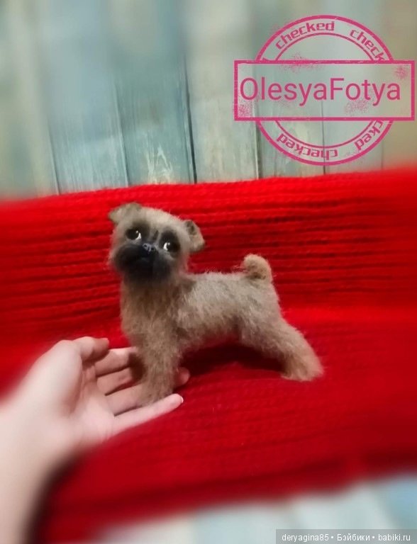 Брюссельский гриффон — Валяные игрушки из шерсти: сухое валяние (фото 4)