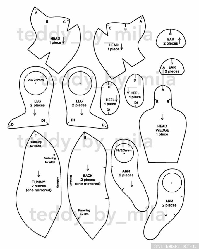 Выкройка мишки тедди от Милы Христынченко (фото 4)