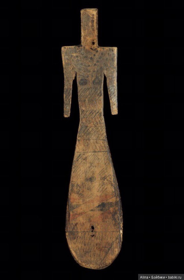 Древнеегипетские плоские деревянные куклы с волосами из глиняных бусин (Paddle doll) (фото 5)