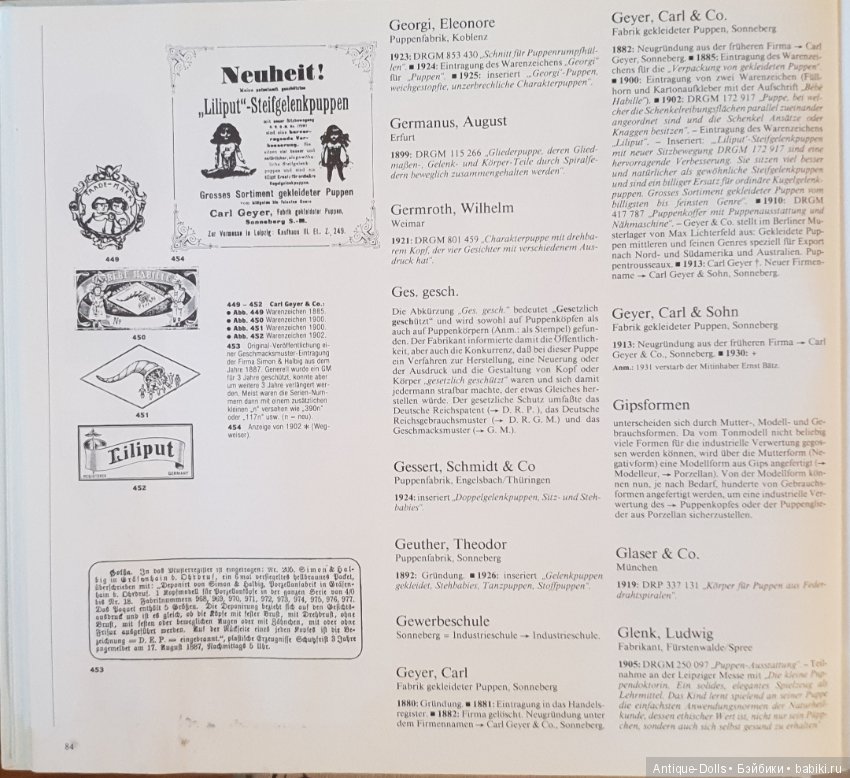 Цизлики, легендарные Цизлики или Сieslik's Lexikon Der Deutschen Puppenindustrie, часть 2