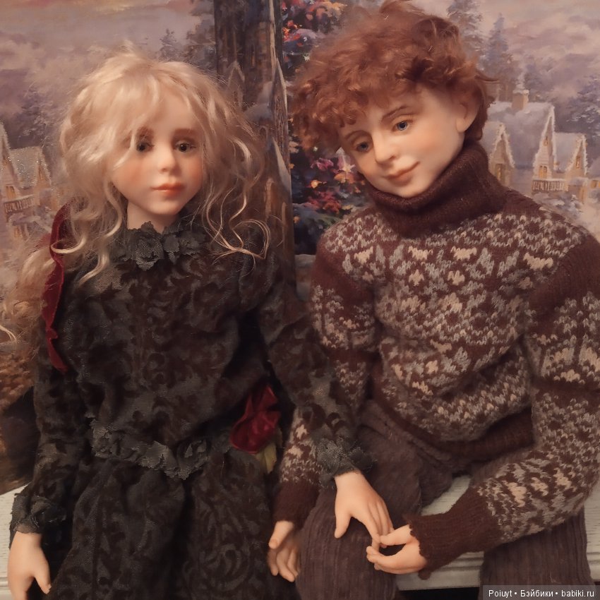 Зимняя история - Скамеечка. Зимние забавы - окончательный вариант композиции на выставку и рассказ