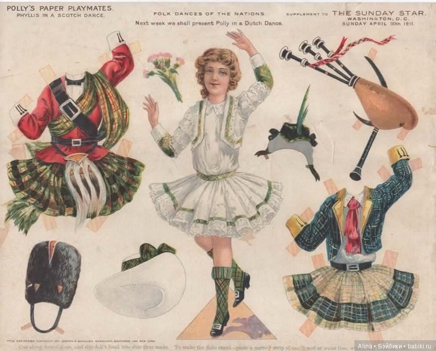 Национальные танцы в виде бумажных кукол (фото 4)