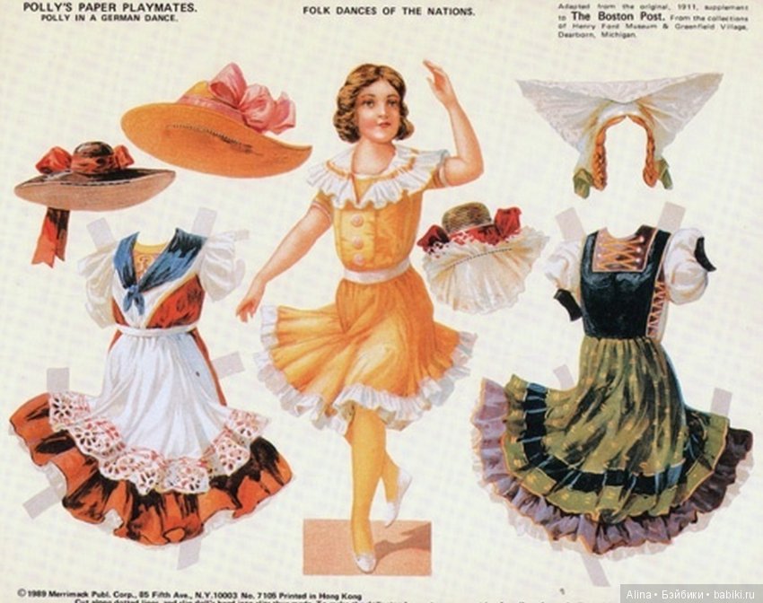 Национальные танцы в виде бумажных кукол