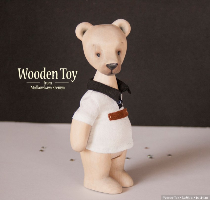 Деревянный (кедровый) белый мишка (фото 8)