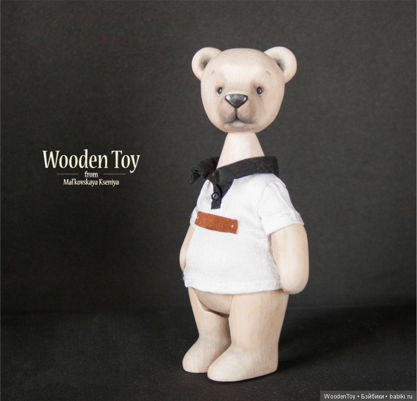 Деревянный (кедровый) белый мишка (фото 5)