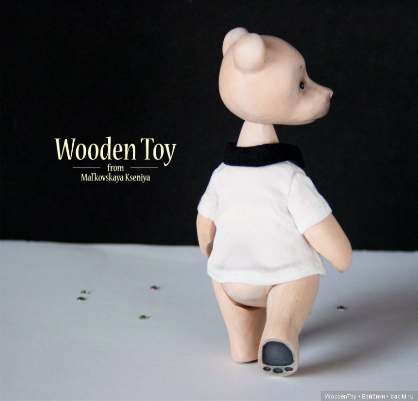 Деревянный (кедровый) белый мишка (фото 7)