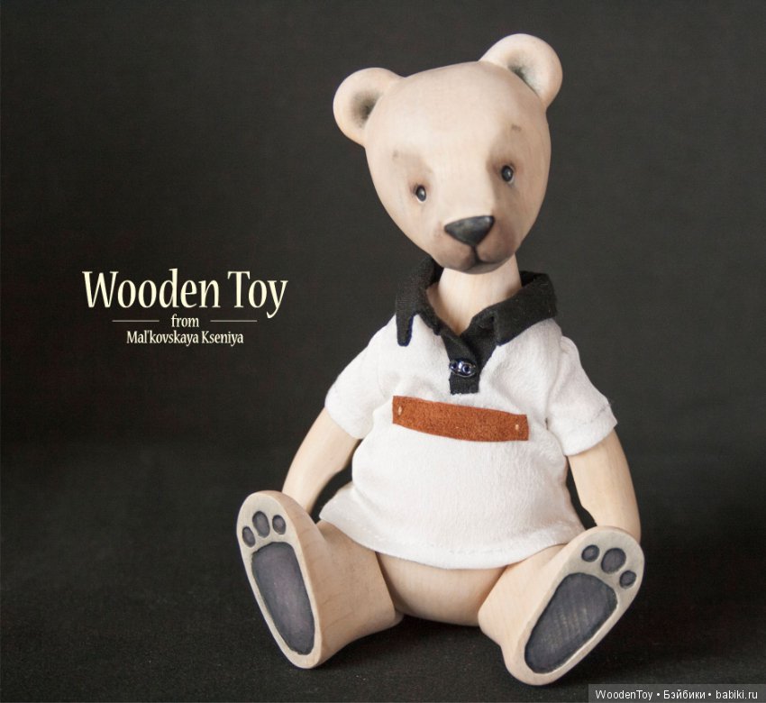 Деревянный (кедровый) белый мишка (фото 4)