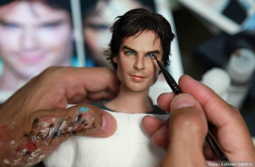 Tonner Vampire Diaries DAMON SALVATORE, мэйк куклы сделан Noel Cruz (фото 9)