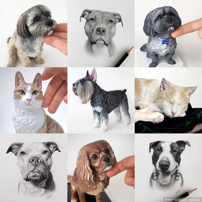 Портретные фигурки собак и кошек Helen Violet