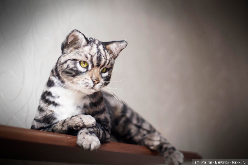 Полосатая кошечка. Реалистичная игрушка (фото 6)