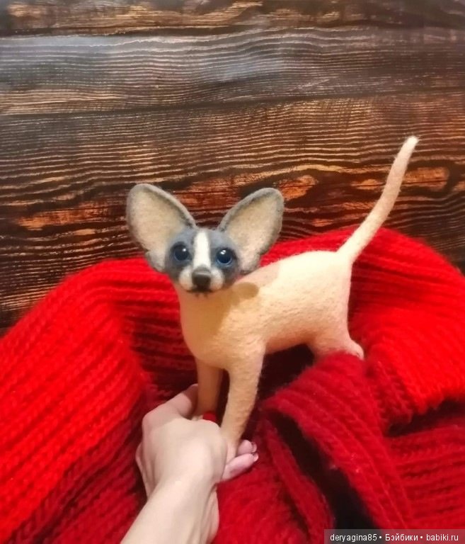 Сфинкс — Валяные игрушки из шерсти: сухое валяние (фото 8)