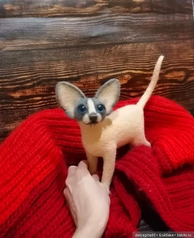 Сфинкс — Валяные игрушки из шерсти: сухое валяние (фото 6)