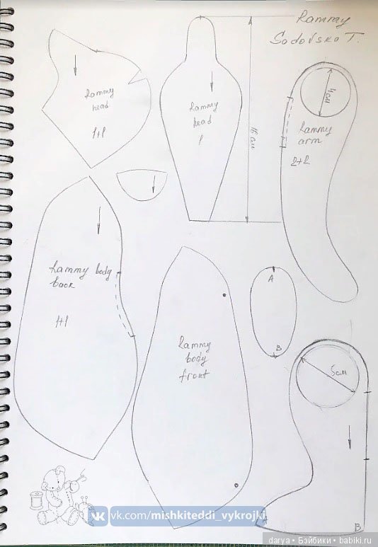 Авторская выкройка мишки тедди Татьяны Садовской (фото 4)