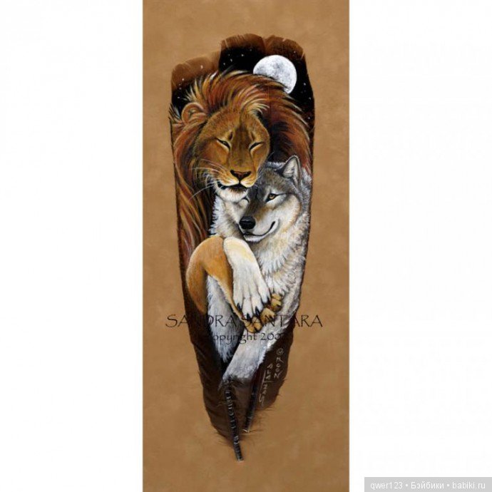 Удивительная роспись на перьях от Sandra San Tara (США) (фото 6)