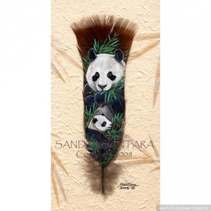 Удивительная роспись на перьях от Sandra San Tara (США) (фото 5)