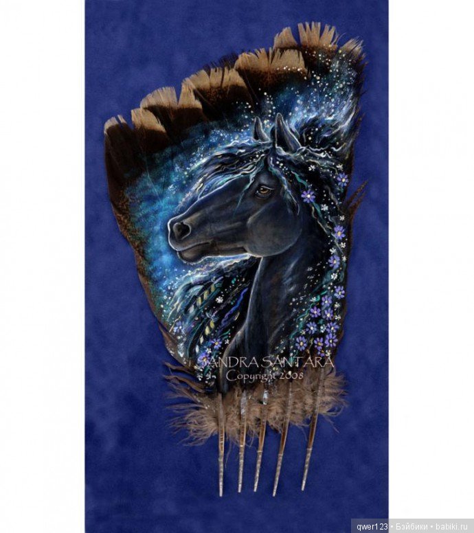 Удивительная роспись на перьях от Sandra San Tara (США)