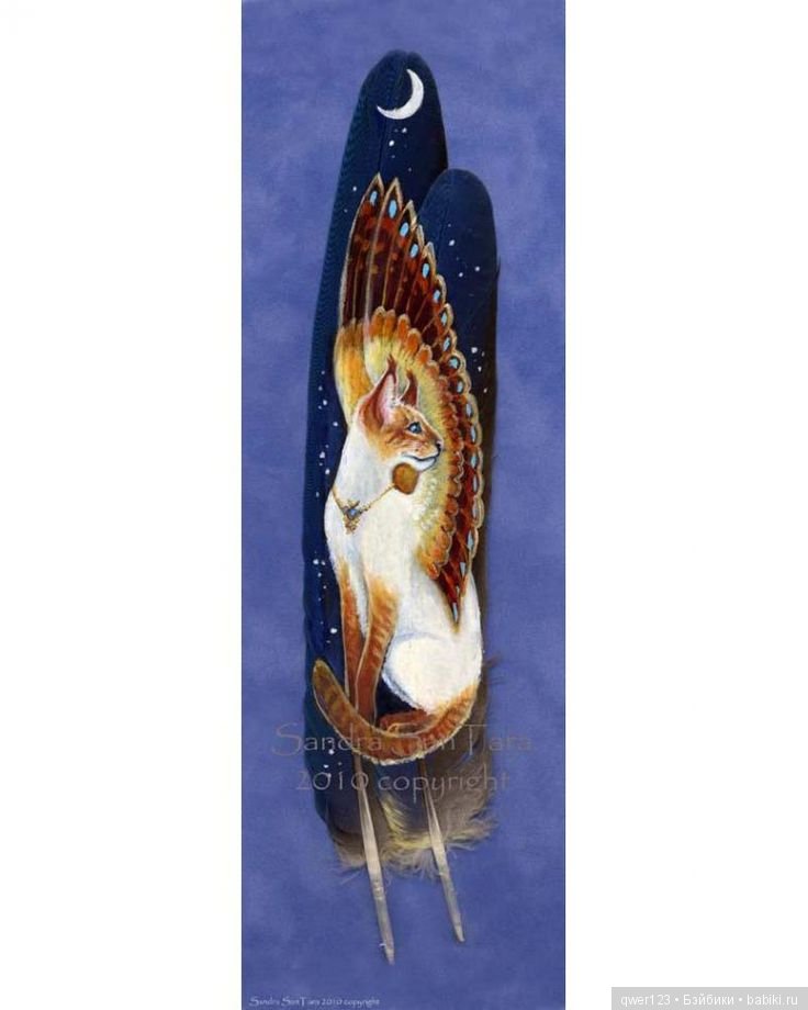 Удивительная роспись на перьях от Sandra San Tara (США) (фото 3)