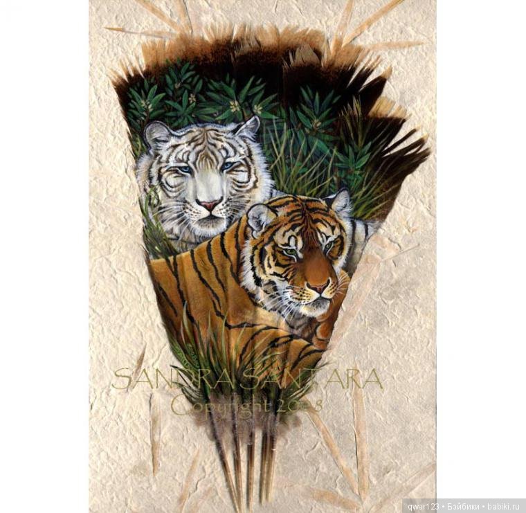 Удивительная роспись на перьях от Sandra San Tara (США) (фото 9)