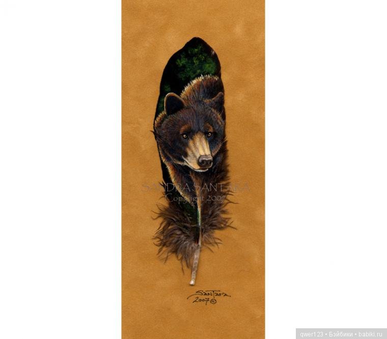 Удивительная роспись на перьях от Sandra San Tara (США)