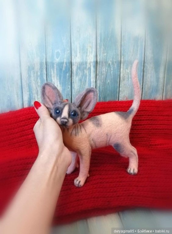 Котёнок сфинкса — Валяные игрушки из шерсти: сухое валяние (фото 4)