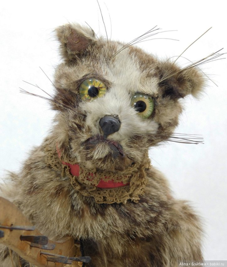 "Котик играет на арфе" - автоматон от Roullet et Decamps