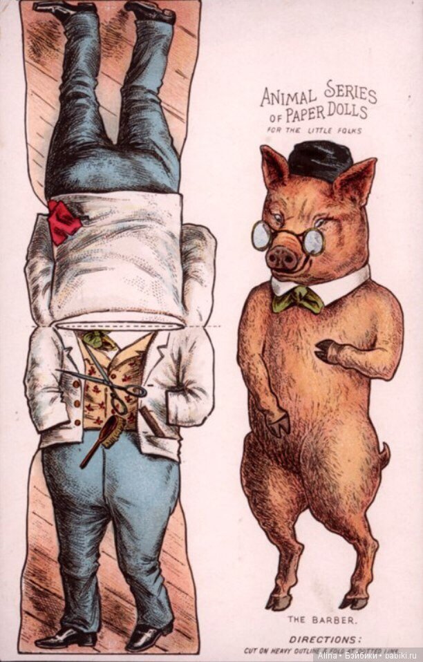 Бумажные куклы-животные и их одёжка (фото 5)