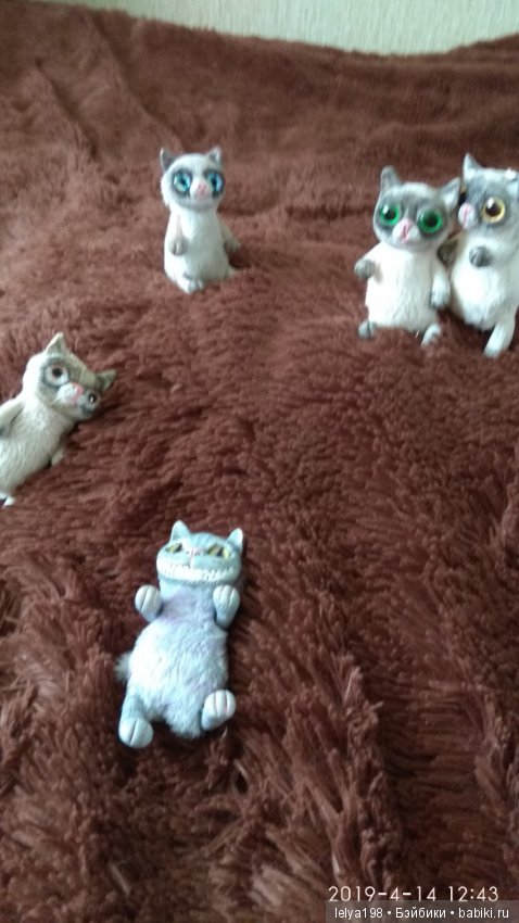 Котики проказники — Игрушки в смешанной технике (мех и глина): Арт