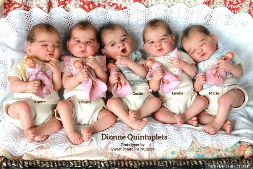 5 little Dionne Quintuplet, автор прототипов Sweet Potato Pie Nursery (фото 3)