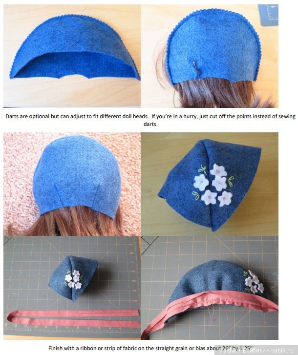 Ретро-шляпка и сумочка для куклы (фото 4)