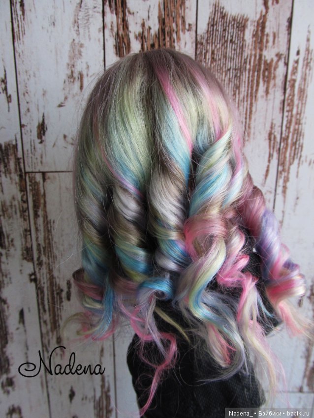 Парик разноцветный — Одежда и обувь для кукол BJD (БЖД): 1/3 (фото 2)