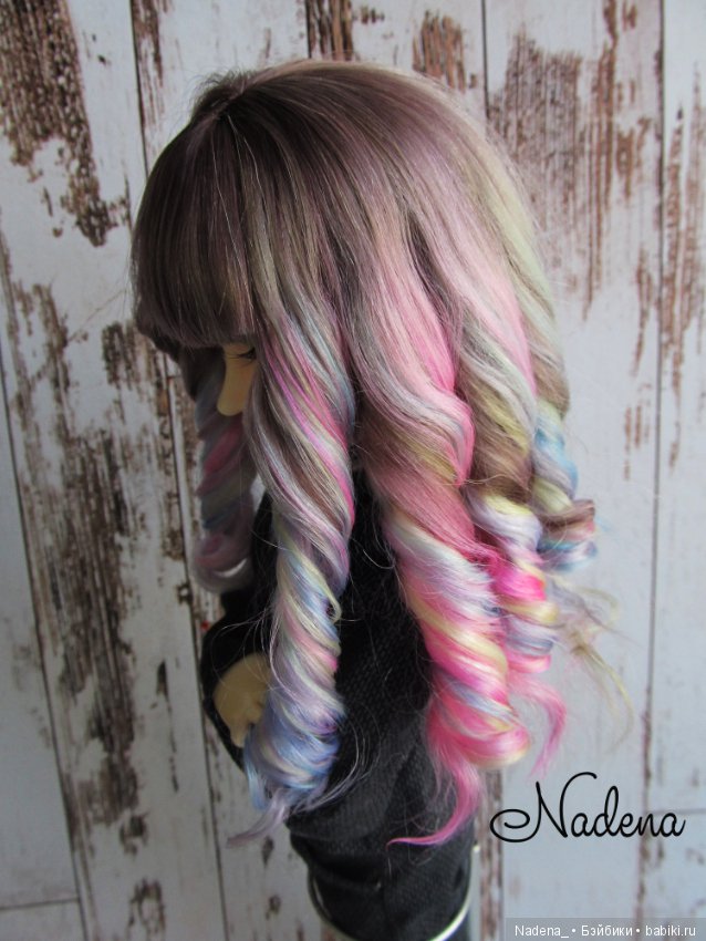 Парик разноцветный — Одежда и обувь для кукол BJD (БЖД): 1/3 (фото 3)