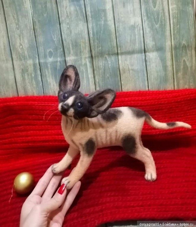 Сфинкс — Валяные игрушки из шерсти: сухое валяние (фото 5)