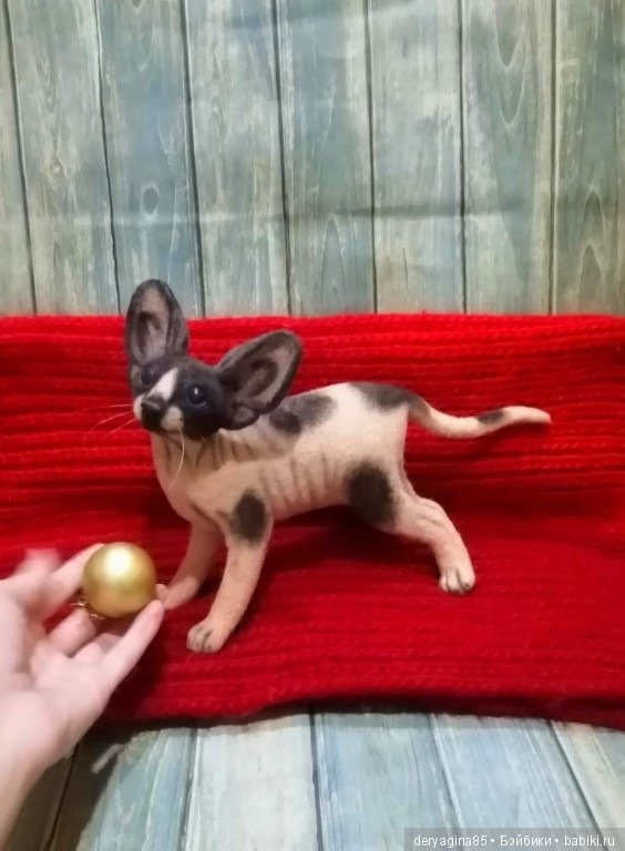 Сфинкс — Валяные игрушки из шерсти: сухое валяние (фото 9)