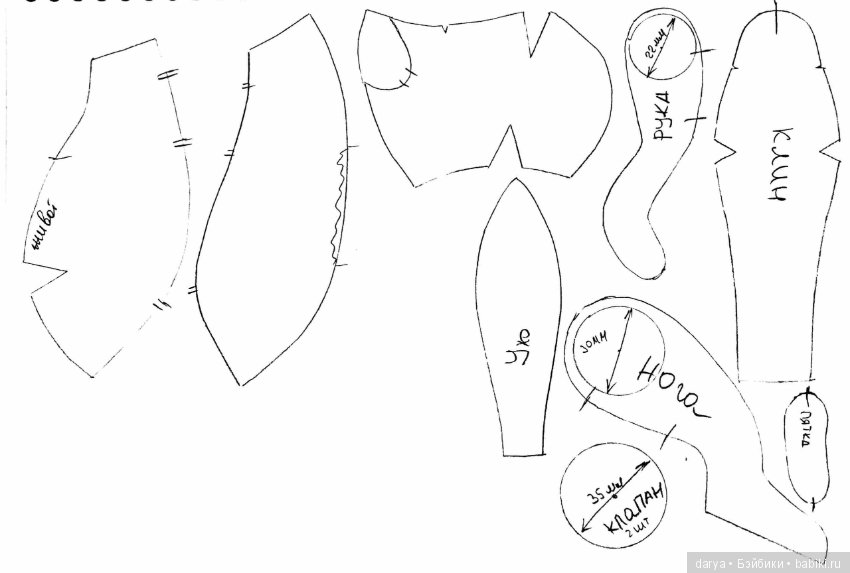 Кролик Тедди, авторская выкройка Наталии Климовой (фото 3)