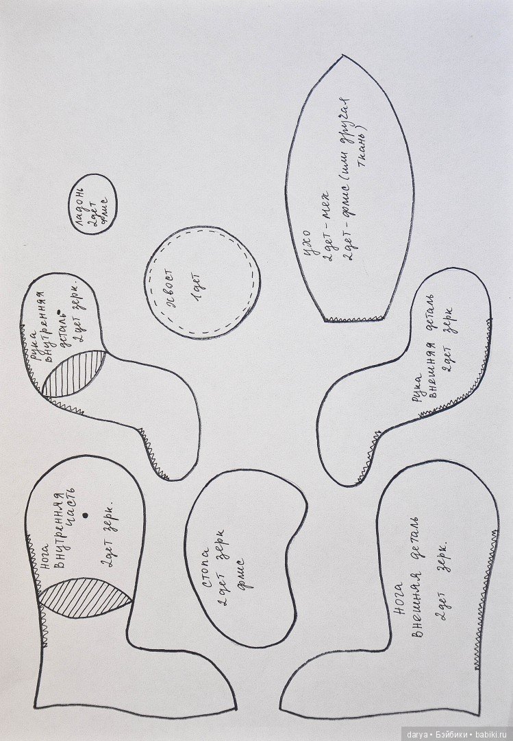 Выкройка кролика Тедди, автор Наталья Кичева (фото 3)