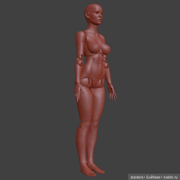 3д модель шарнирной куклы перед печатью (фото 2)