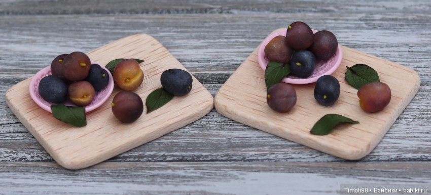 Куклы тоже любят сливы — Кукольная миниатюра своими руками: еда (фото 7)