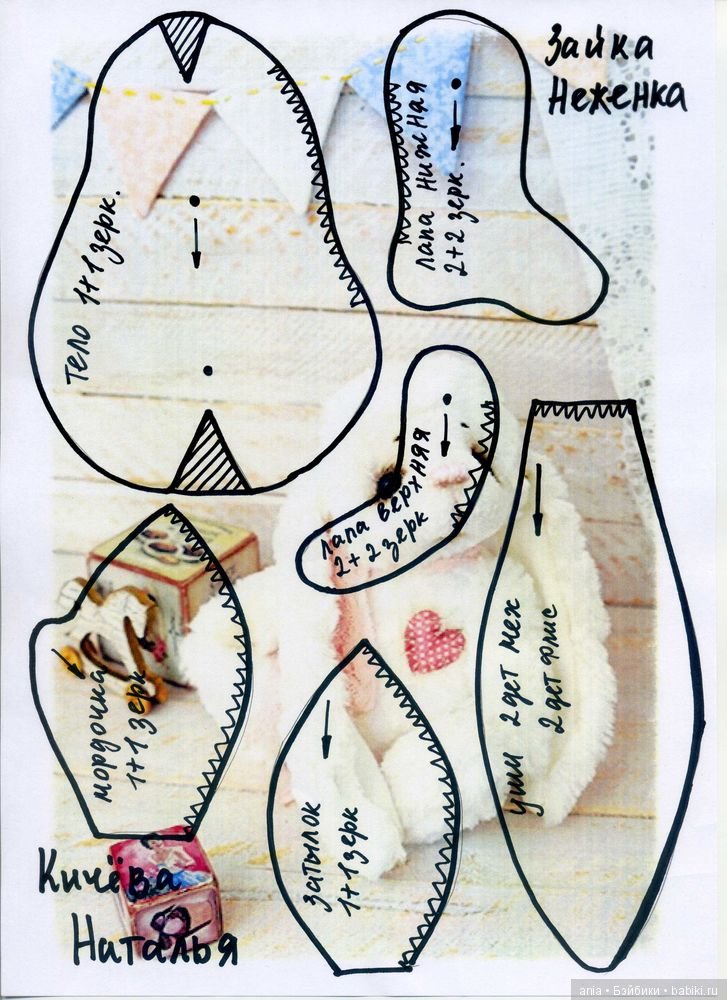 Зайка Неженка, авторская выкройка Натальи Кичевой (фото 2)