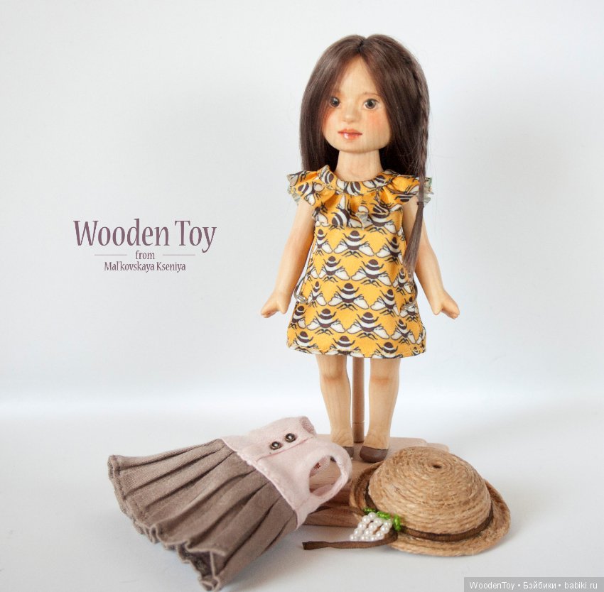 Деревянная шарнирная кукла Лиён