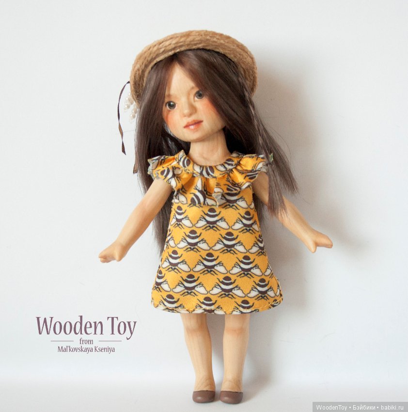 Деревянная шарнирная кукла Лиён