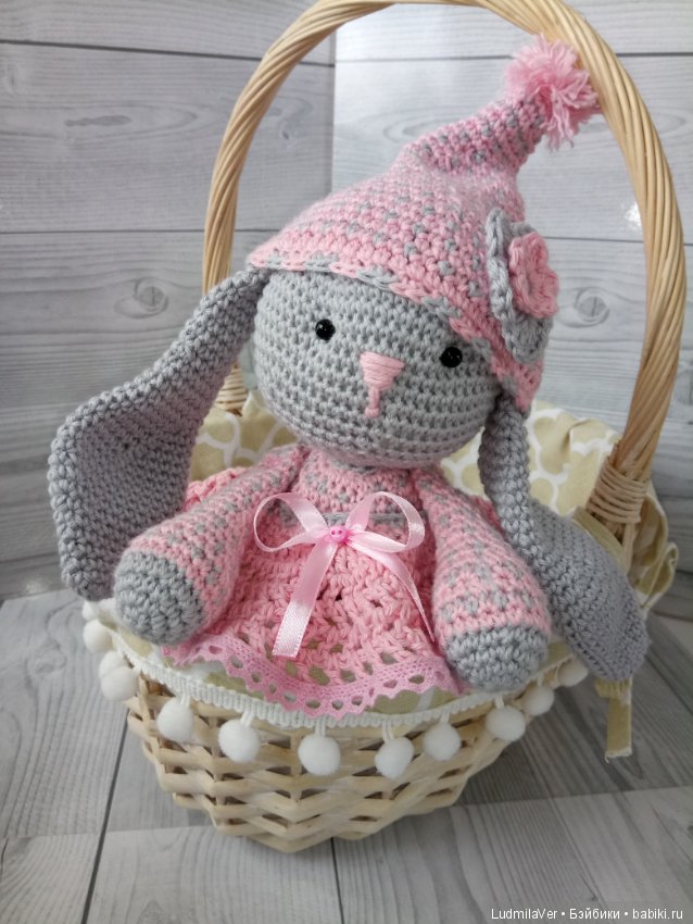 Зайка вязаная 26 см — Вязаные игрушки и амигуруми: крючком (фото 2)
