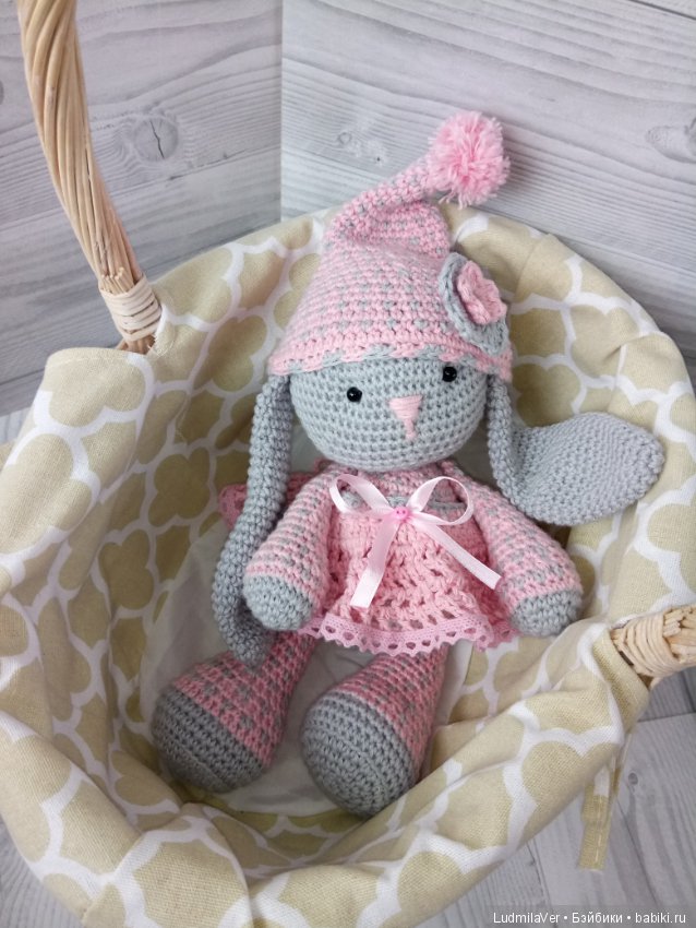 Зайка вязаная 26 см — Вязаные игрушки и амигуруми: крючком (фото 3)