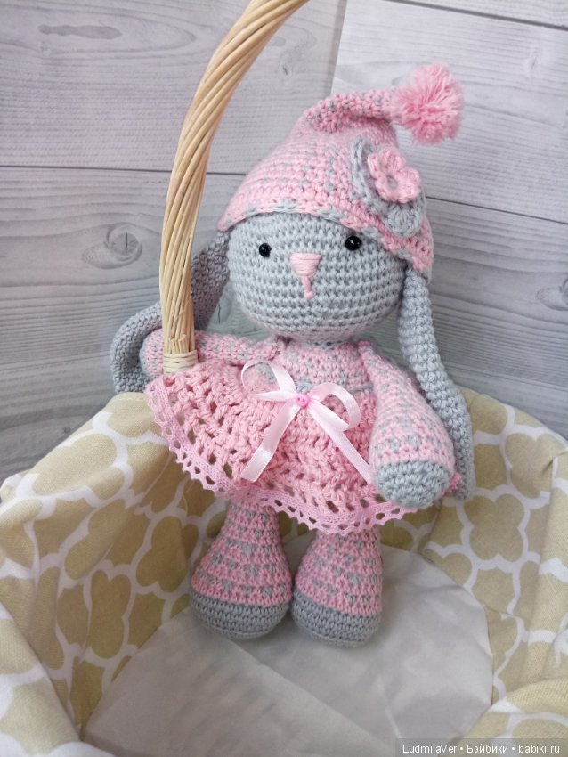 Зайка вязаная 26 см — Вязаные игрушки и амигуруми: крючком (фото 6)