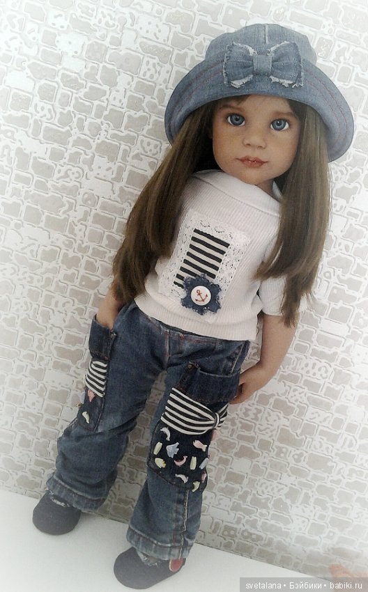 Стефания. Девочка с глазами цвета моря. ООАК куклы Готц (фото 7)