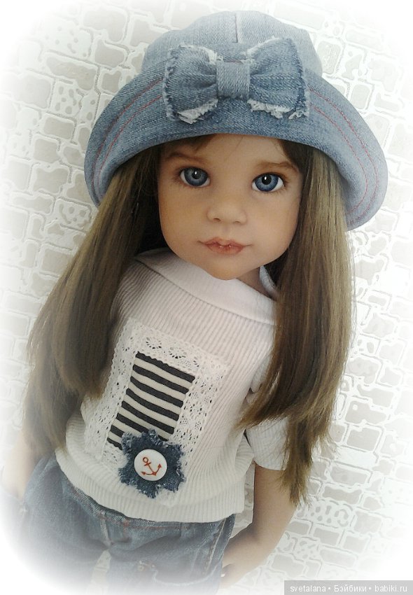 Стефания. Девочка с глазами цвета моря. ООАК куклы Готц (фото 3)