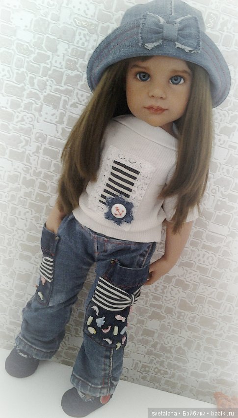 Стефания. Девочка с глазами цвета моря. ООАК куклы Готц (фото 2)