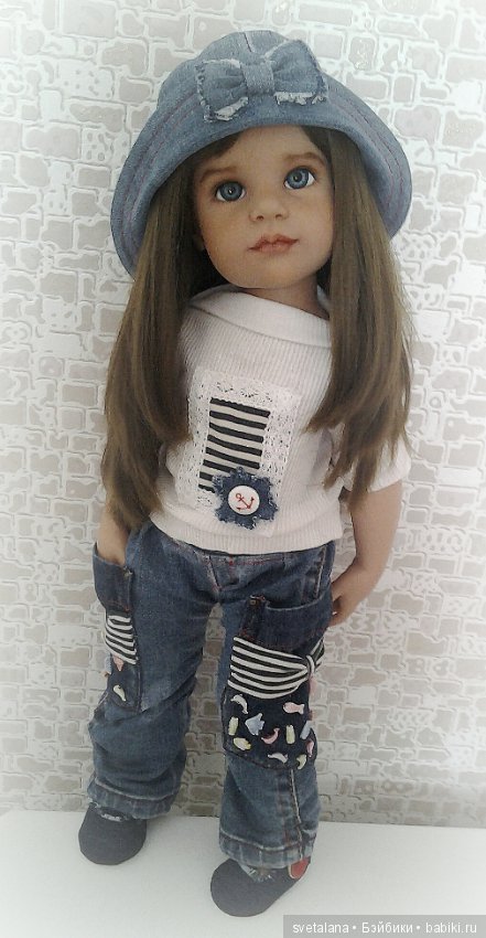 Стефания. Девочка с глазами цвета моря. ООАК куклы Готц (фото 4)