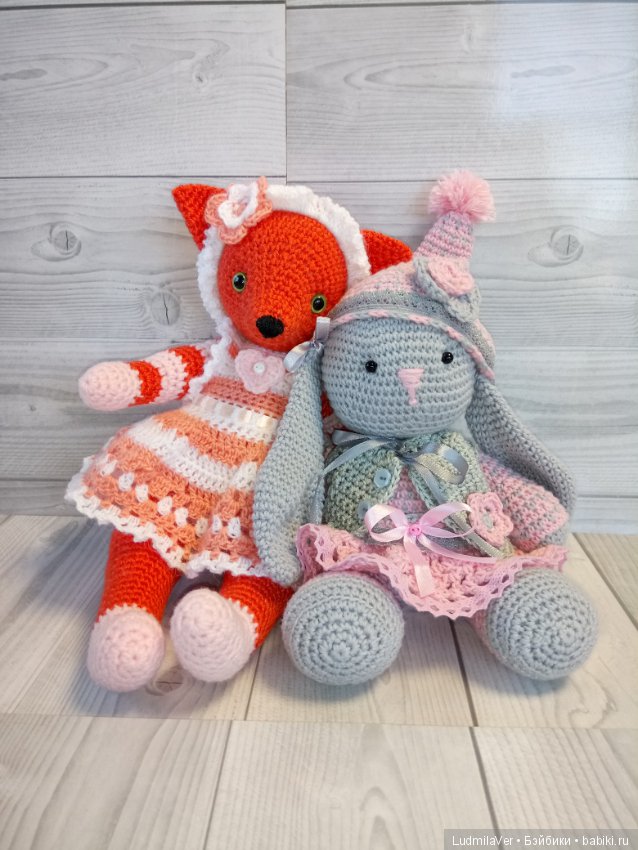 Лисунья Тедди 30 см — Вязаные игрушки и амигуруми: крючком (фото 9)